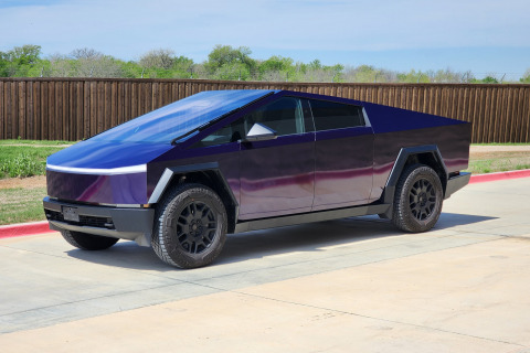 Purple-Vinyl-Wrapped-Cybertruck