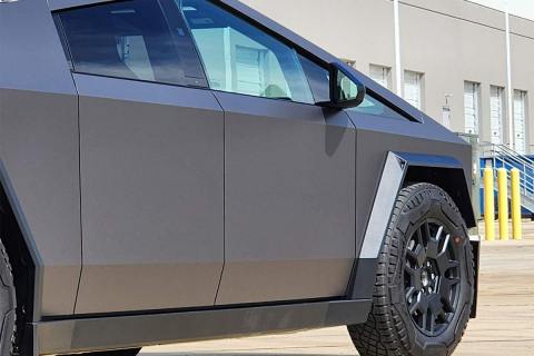 Grey Cybertruck Wrap in Dallas, TX