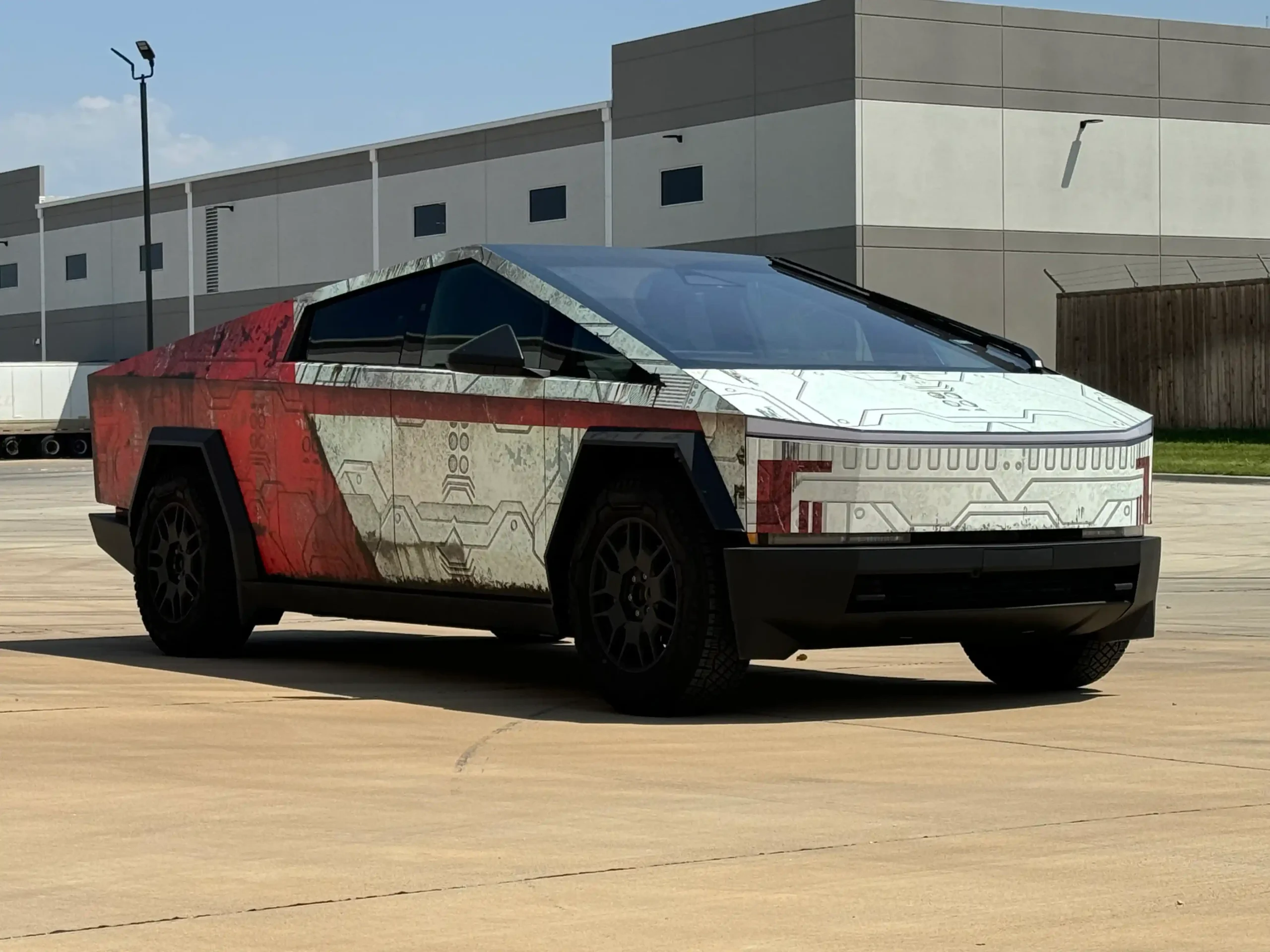 Custom Cybertruck wrap in Los Angeles
