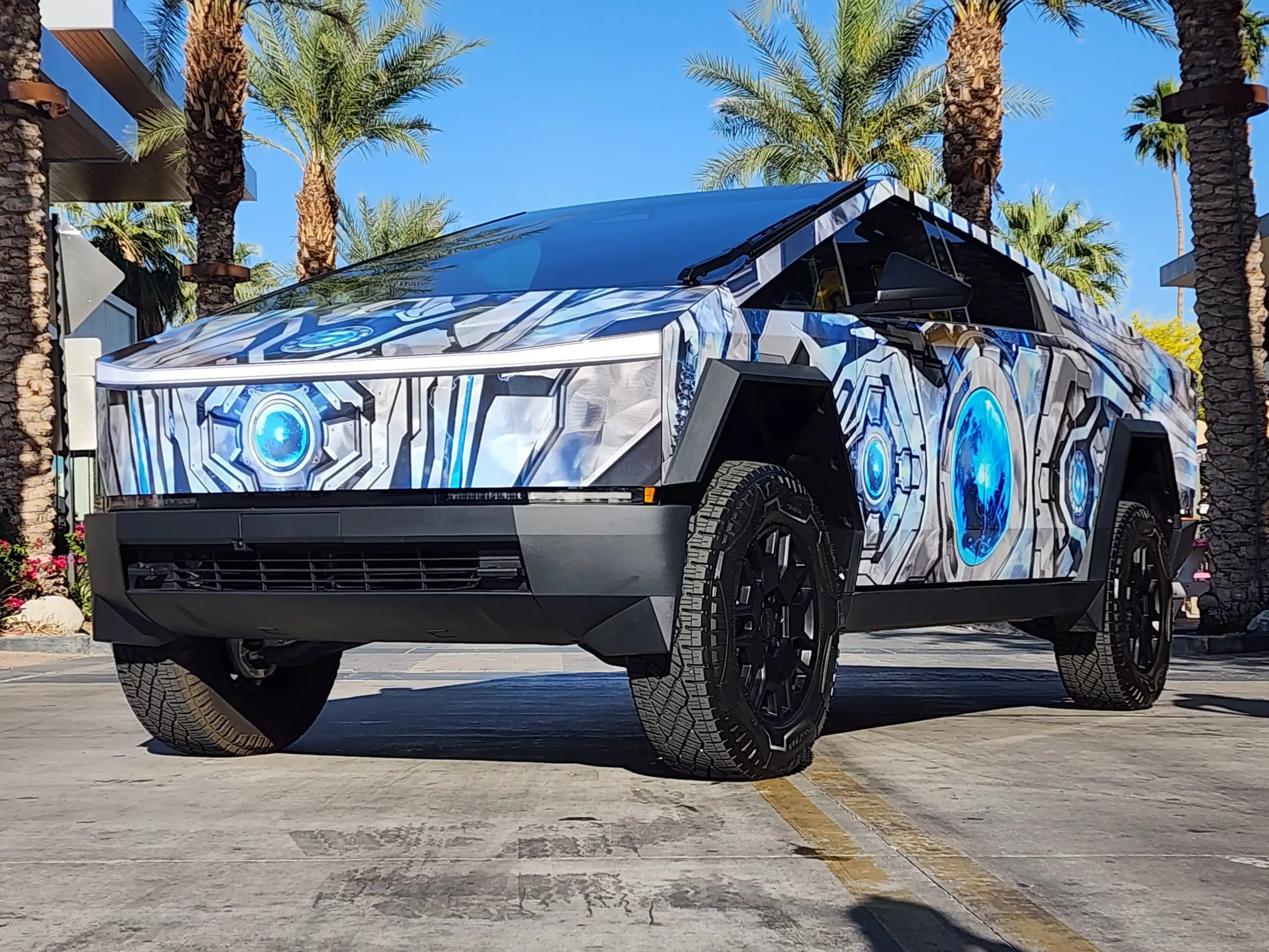 Full-body Cybertruck wrap in Los Angeles