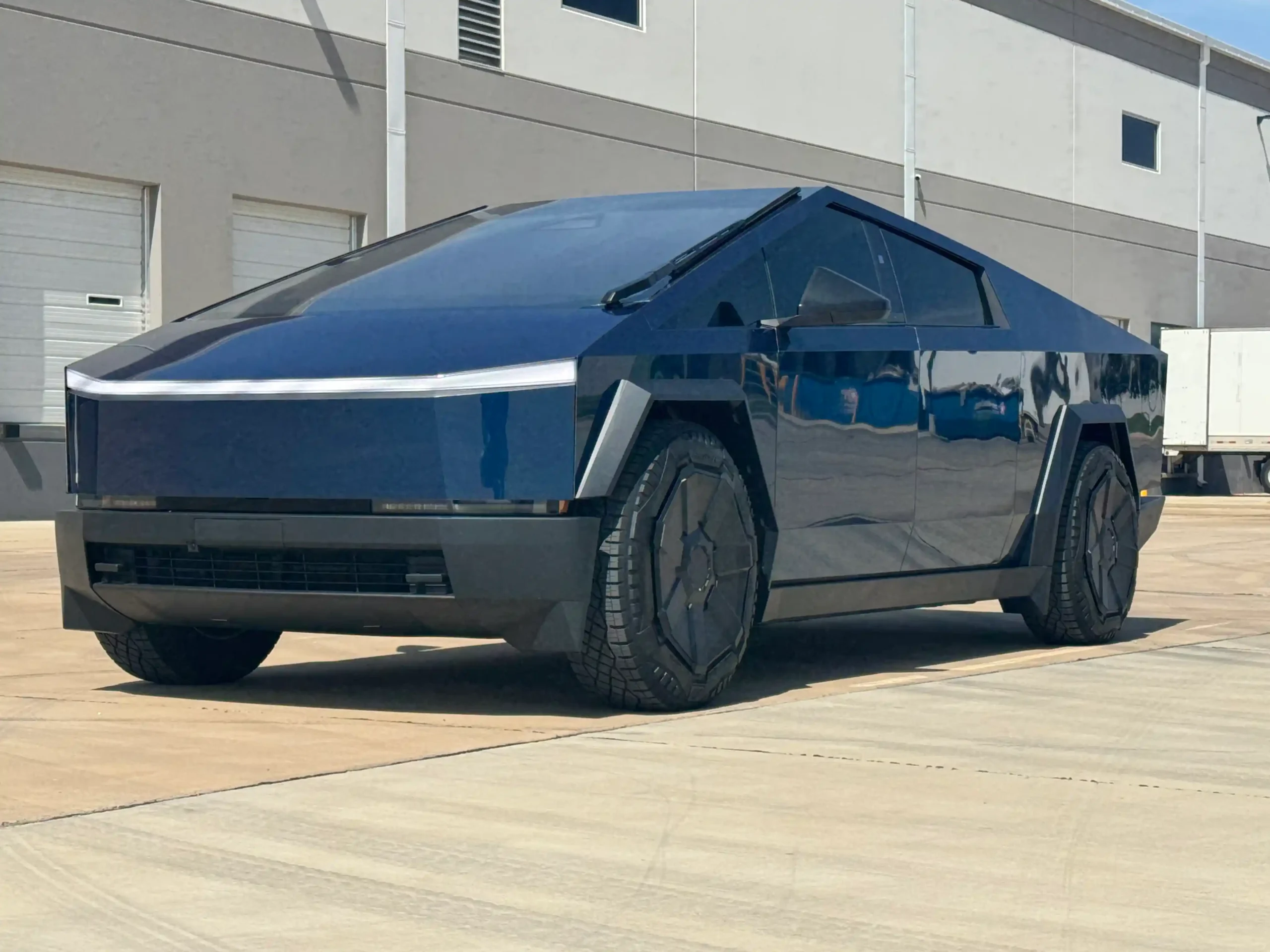 Stealth Cybertruck wrap in Los Angeles